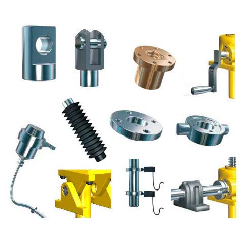 Vista de varios accesorios para Elevadores de husillo Inkoma-albert
