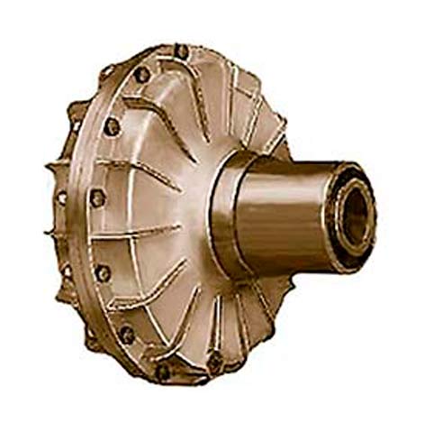Vista frontal del embrague centrifugo hidromecanico FU Turbostart. Bitono dorado.