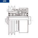 Esquema en alzado del montaje de montaje acoplamiento neumatico dientes directo DPR
